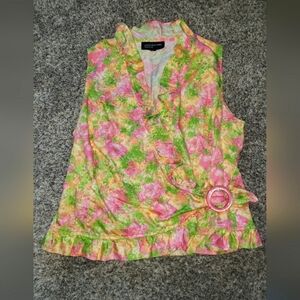 Jones New York| Floral Retro Wrap Sleeveless Top